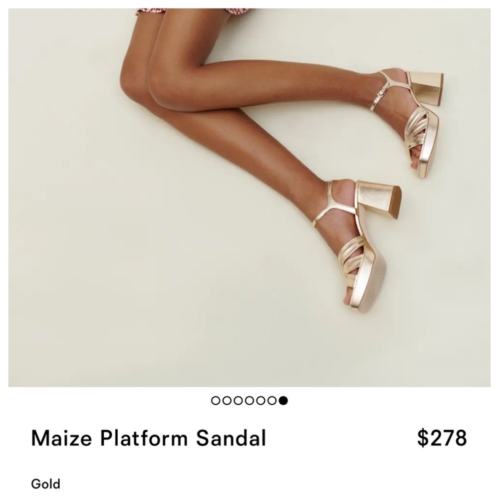 Reformation Maize Platform Heeled Sandals - gold - Picture 4 of 15
